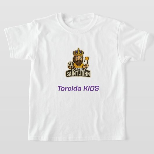 Camisa Infantil Torcida Kids Saint John FC. Tシャツ (レイダウン)