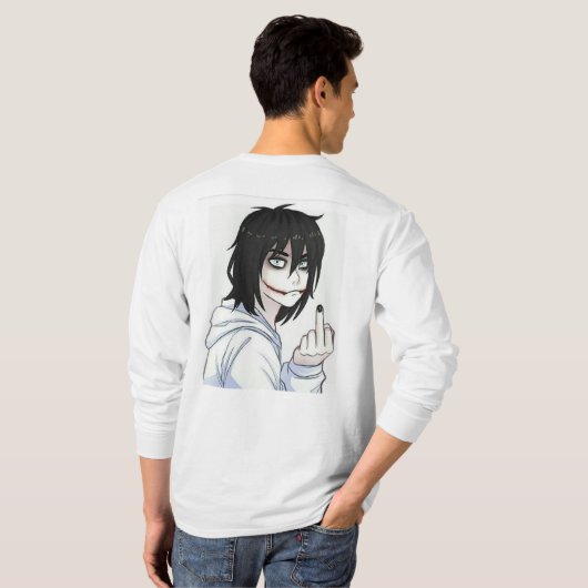 Camisa Manga Larga De Jeff The Killer Tシャツ (裏面フル)