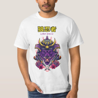 Camisa masculina Lobo Ninja Tシャツ