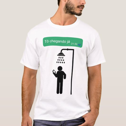 Camisa masculina Whatsapp mensagem Tシャツ (正面)