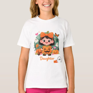 Camiseta Adorable de Fantasmas y Calabazas para Ni Tシャツ