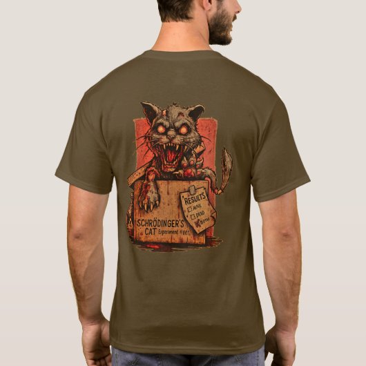 Camiseta Adulto Schrodinger's Zombie Cat - Back Tシャツ (裏面)
