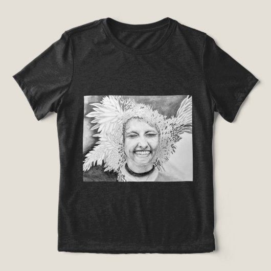 Camiseta Alegria (com desenho artístico autoral) トライブレンドTシャツ (デザイン正面)