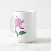 Camiseta básia mujer, con flor rosada コーヒーマグカップ (正面左)