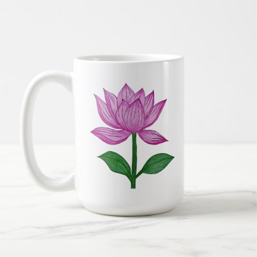 Camiseta básia mujer, con flor rosada コーヒーマグカップ (左)