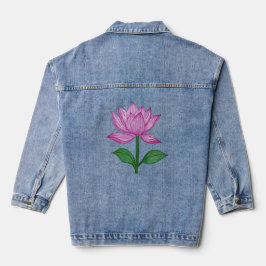 Camiseta básia mujer, con flor rosada デニムジャケット