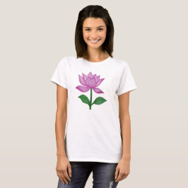 Camiseta básia mujer, con flor rosada tシャツ