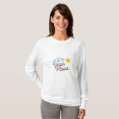 Camiseta básica de mangas mujer Beach please Tシャツ (正面フル)