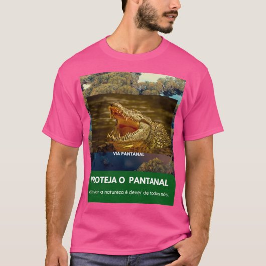Camiseta Básica Masculina Escura Via Pantanal  Tシャツ (正面)