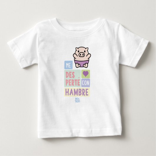 Camiseta Bebé│Me desperté con hambre ベビーTシャツ (正面)