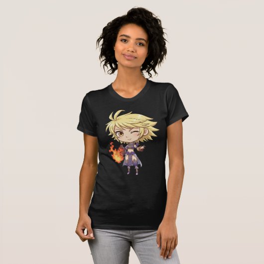 Camiseta Bella+Canvas Anunciante Chibi [F] Tシャツ (正面フル)