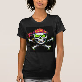 Camiseta Bella+Canvas Caveira Pirata Neon Verde Tシャツ