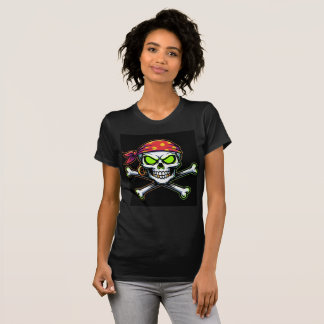 Camiseta Bella+Canvas Caveira Pirata Neon Verde Tシャツ