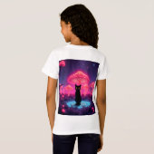 camiseta black cat in the psychedelic world tシャツ (裏面フル)