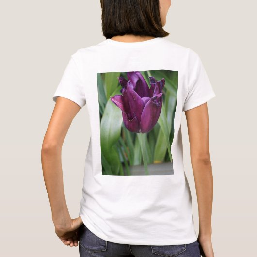 Camiseta blanca floral mujer tシャツ (裏面)
