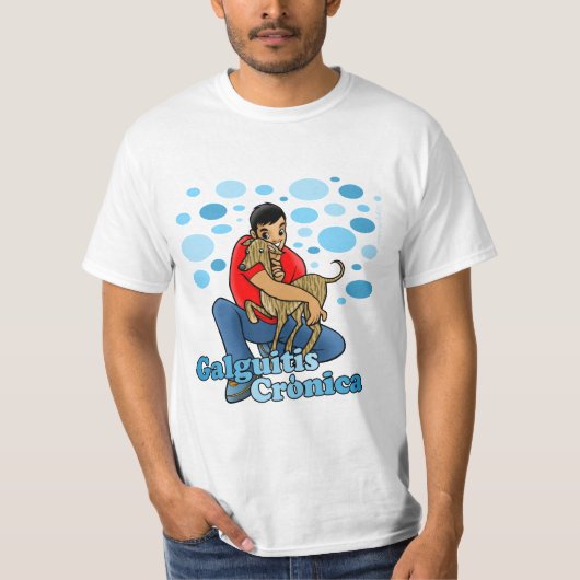 Camiseta blanca hombre - Galguitis Crónica Tシャツ (正面)