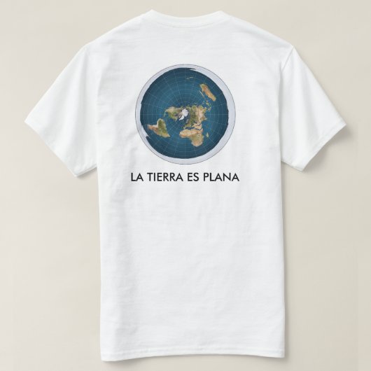 camiseta blanca mapa tierra plana tシャツ (デザイン裏面)