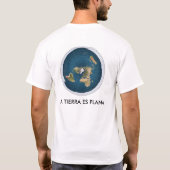 camiseta blanca mapa tierra plana tシャツ (裏面)