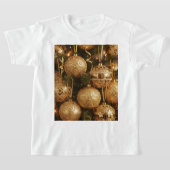 Camiseta Bolas Douradas de Natal Tシャツ (レイダウン)