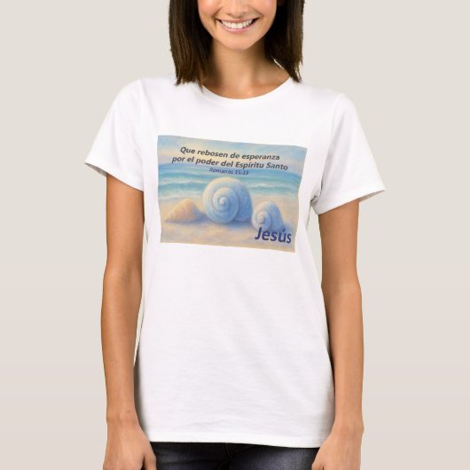 Camiseta caracolas de Mar con Versículo Romanos Tシャツ (正面)
