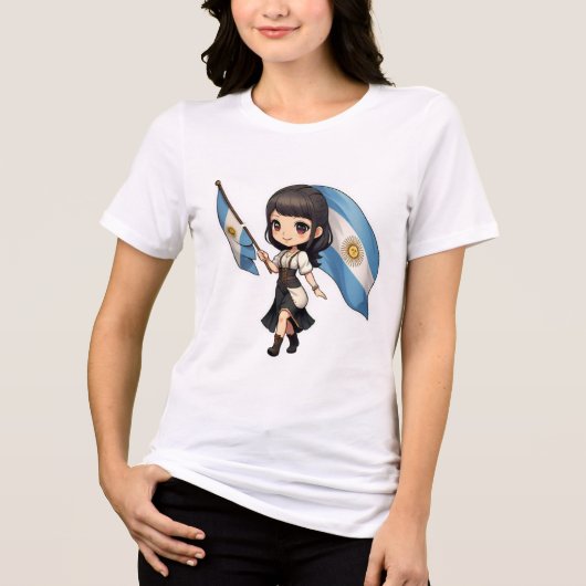 Camiseta chibi Estampado divertido Moda casual Art トライブレンドＴシャツ (正面)