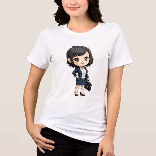 Camiseta chibi Estampado divertido Moda casual Art トライブレンドTシャツ (正面)
