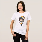 Camiseta chibi Estampado divertido Moda casual Art トライブレンドＴシャツ (正面全面)