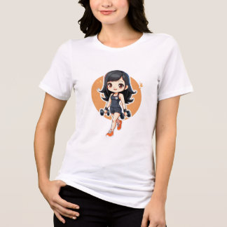 Camiseta chibi Estampado divertido Moda casual Art トライブレンドTシャツ