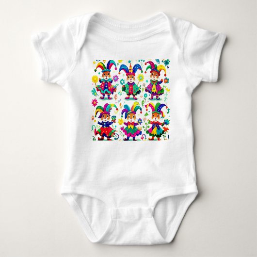 camiseta coelhos vestidos para o carnaval  ベビーボディスーツ (正面)