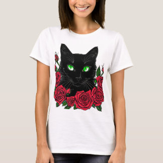 Camiseta com estampa de gato tシャツ