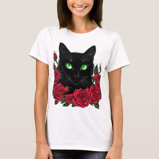 Camiseta com estampa de gato  tシャツ (正面)