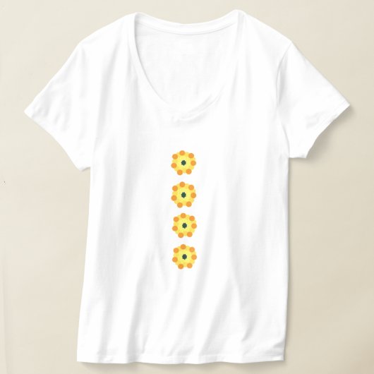 Camiseta con flores abstractas tシャツ (レイダウン)