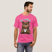 Camiseta con oso y taza de café tシャツ (正面フル)