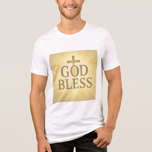 Camiseta Cristã God Bless – Presente Religioso トライブレンドＴシャツ (正面)