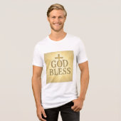 Camiseta Cristã God Bless – Presente Religioso トライブレンドＴシャツ (正面全面)