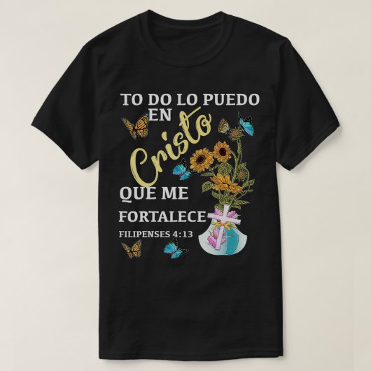 Camiseta cristiana en espanol Versiculo Spanish Ch Tシャツ (デザイン正面)