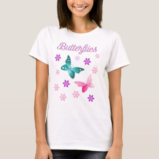 Camiseta Dama con mariposas Tシャツ