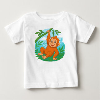 Camiseta de Bebé Mono en Rama Sonriendo ベビーTシャツ