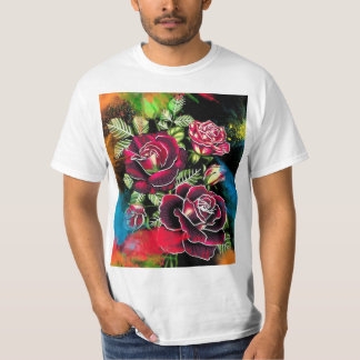  camiseta   de flor tシャツ