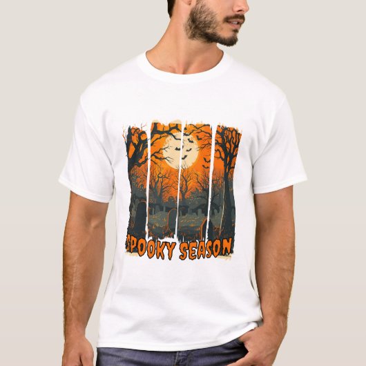 Camiseta de Halloween Spooky Season Cementerio Tシャツ (正面)