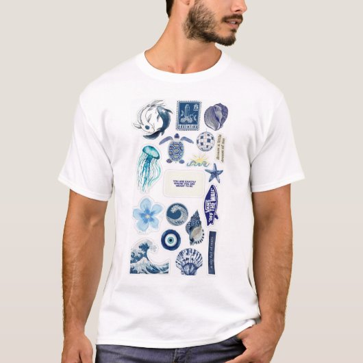 Camiseta de Hombre con Estampado Marino Minimalist Tシャツ (正面)