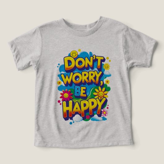 Camiseta de manga corta Don't Worry, Be Happy (デザイン正面)