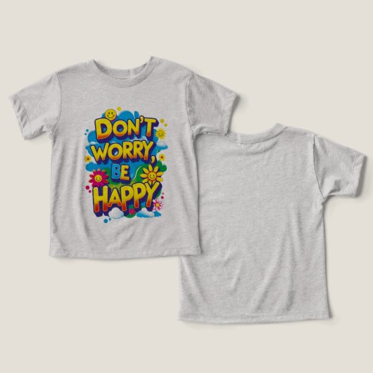 Camiseta de manga corta Don't Worry, Be Happy (デザイン正面&裏面)