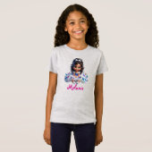 Camiseta de niña personalizada con nombre  tシャツ (正面フル)