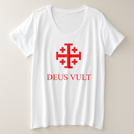 Camiseta Deus vult - orden del Santo Sepulcro プラスサイズTシャツ (デザイン正面)