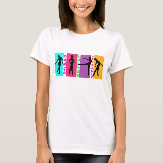 Camiseta em microfibra feminina Dança louvor e... Tシャツ (正面)