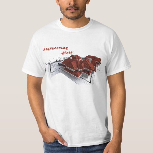 Camiseta Engenharia Civil - Estampa Planta Tシャツ (正面)