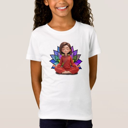 Camiseta Fem Infantil Básica Meditação-1 Tシャツ (正面)