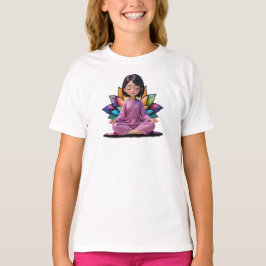 Camiseta Fem Infantil Básica Meditação-2 Tシャツ