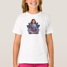 Camiseta Fem Infantil Básica Meditação-3 Tシャツ